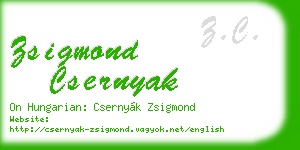 zsigmond csernyak business card